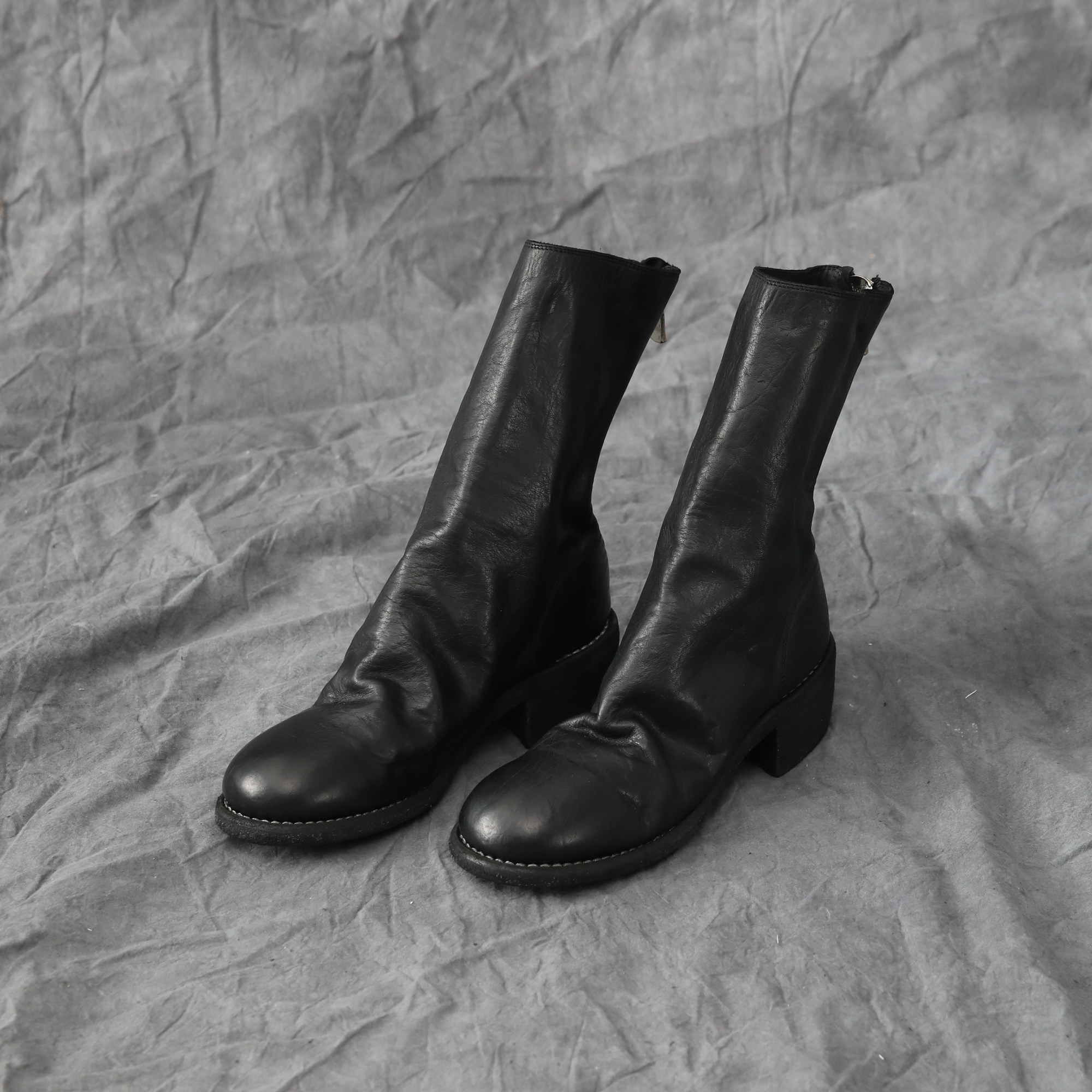 现货guidi788z软马皮后拉链中筒靴