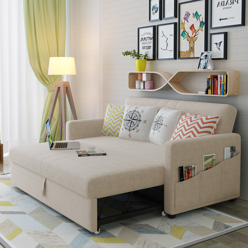 免洗乳胶沙发床可折叠小户型客厅双人两用1.2多功能伸缩卧室1.8米