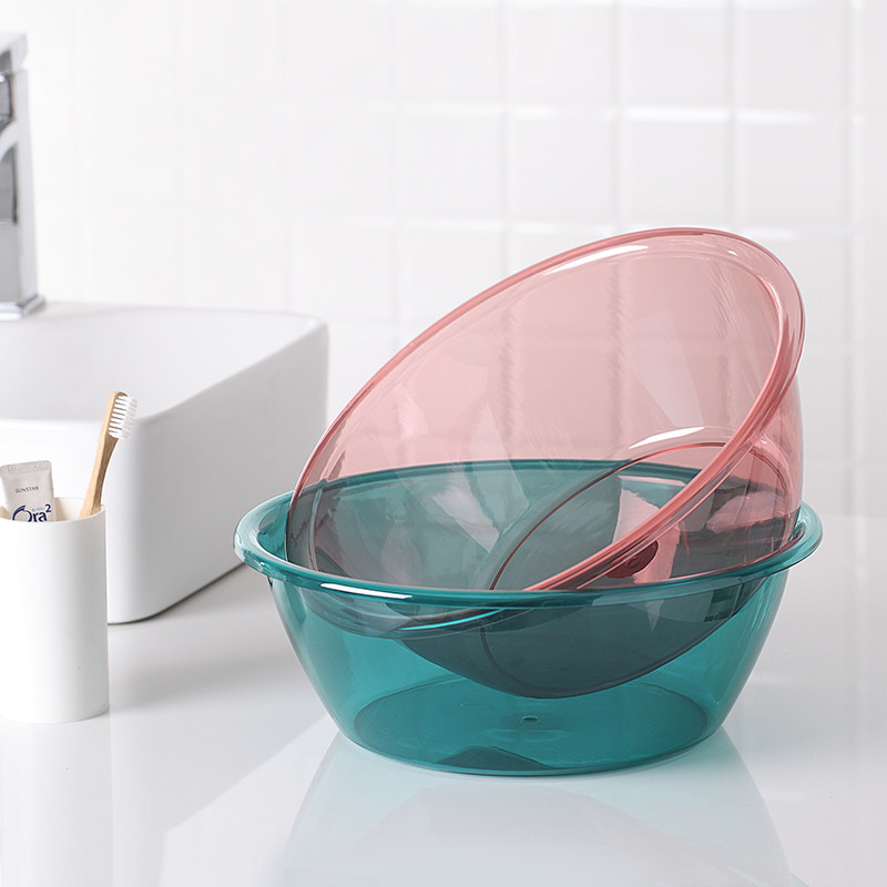 加厚脸盆透明宝宝洗脸盆家用新生儿婴儿塑料盆学生脸盆