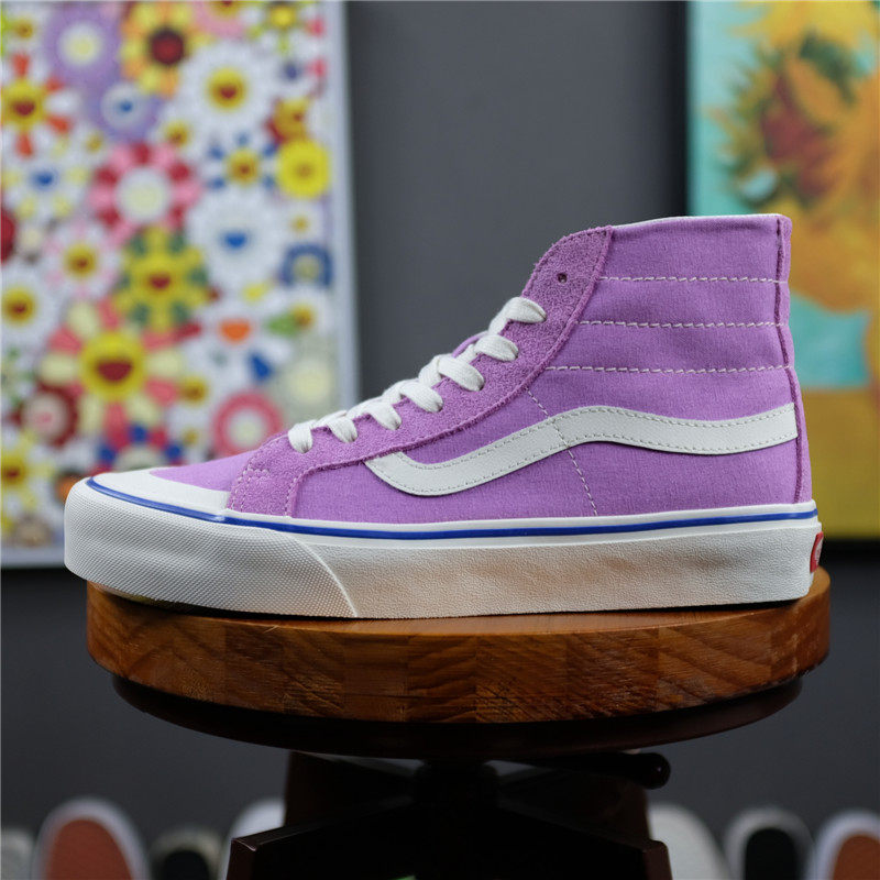 老万vans沙滩系列紫色高帮男女款复古休闲板鞋运动休闲鞋