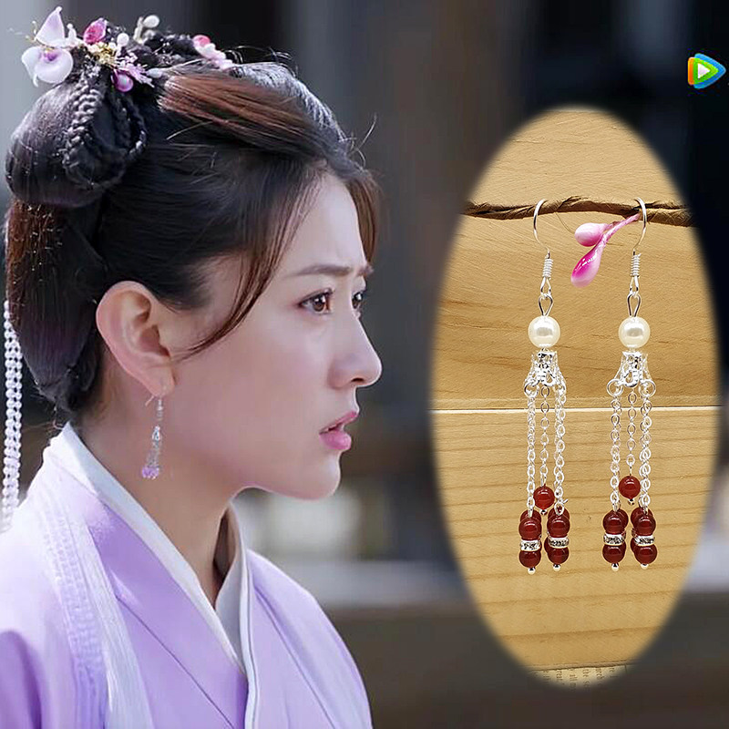 耳环2019新款潮女长款气质耳钉纯银耳坠网红耳夹无耳洞韩国耳饰品