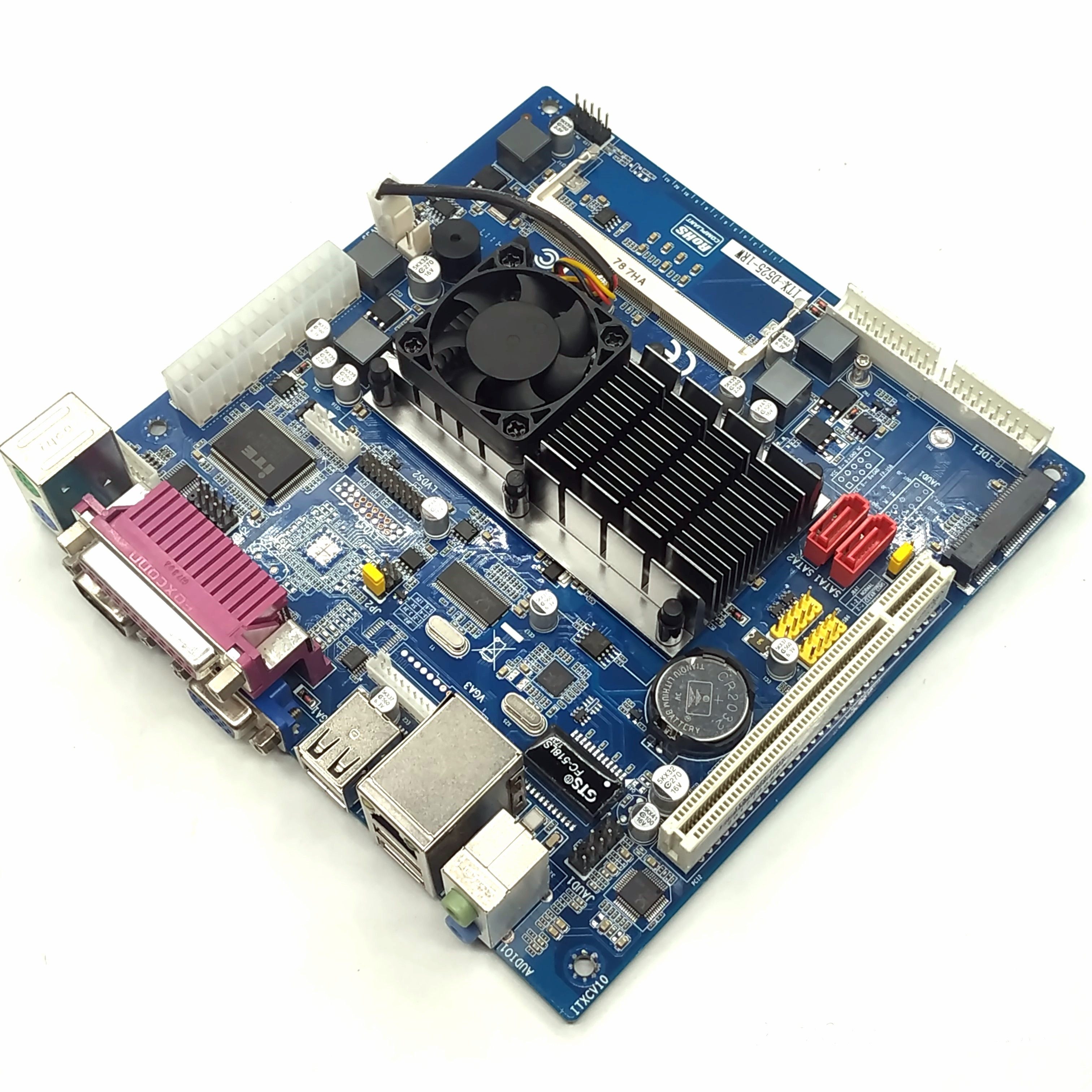 超市收银机itx-d525-1rw支持lvds双屏msata固态工控一体机主板