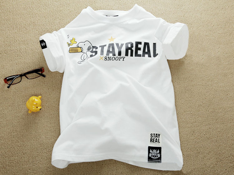 2件包邮潮牌五月天夏装史努比动起来纯棉短袖T恤 宽松男女情侣装