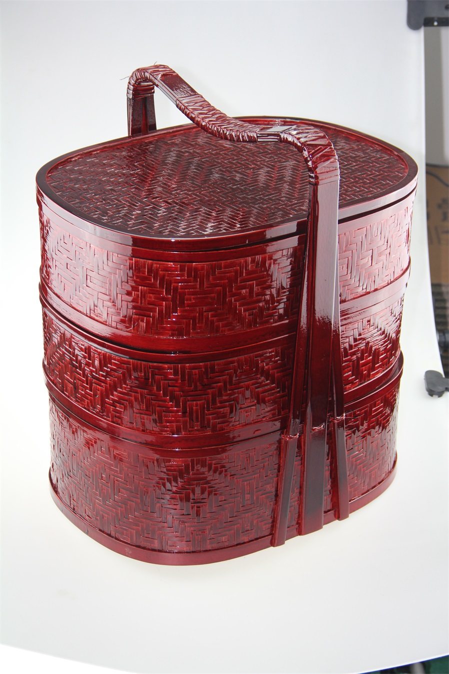 竹编送餐篮酒店外卖送餐食盒拜神手提竹篮礼品盒购物篮