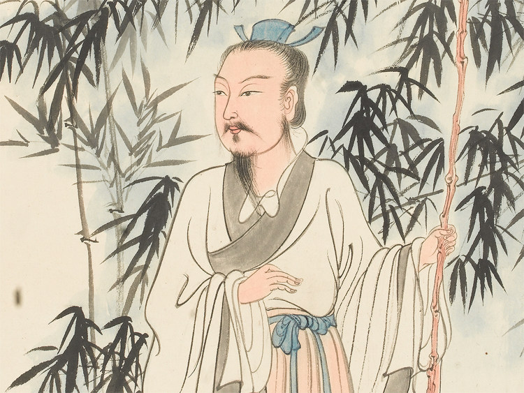 张大千高士君子图修图竖幅国画人物画文人士大夫国画