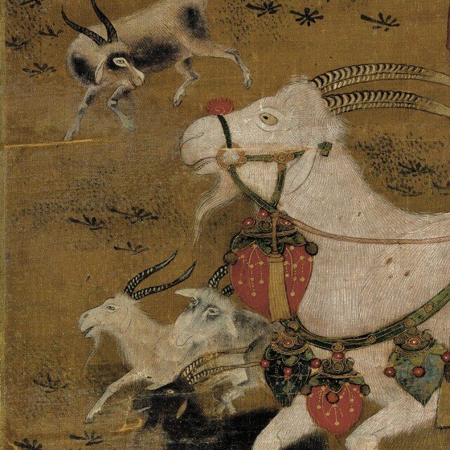 宋苏汉臣开泰宋代名画工笔精致中国画三羊开泰群羊国画