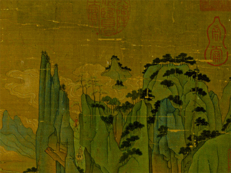 唐李昭道明皇幸蜀图李思训大小小李将军大青青绿国画