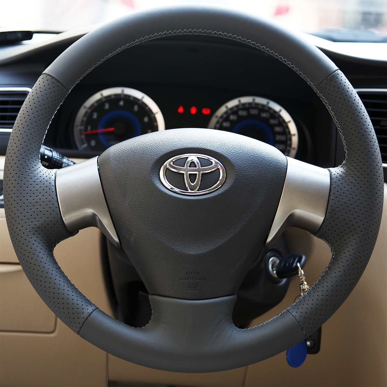 丰田雅力真皮方向盘致炫手力士威驰新老新威驰花冠方向盘套