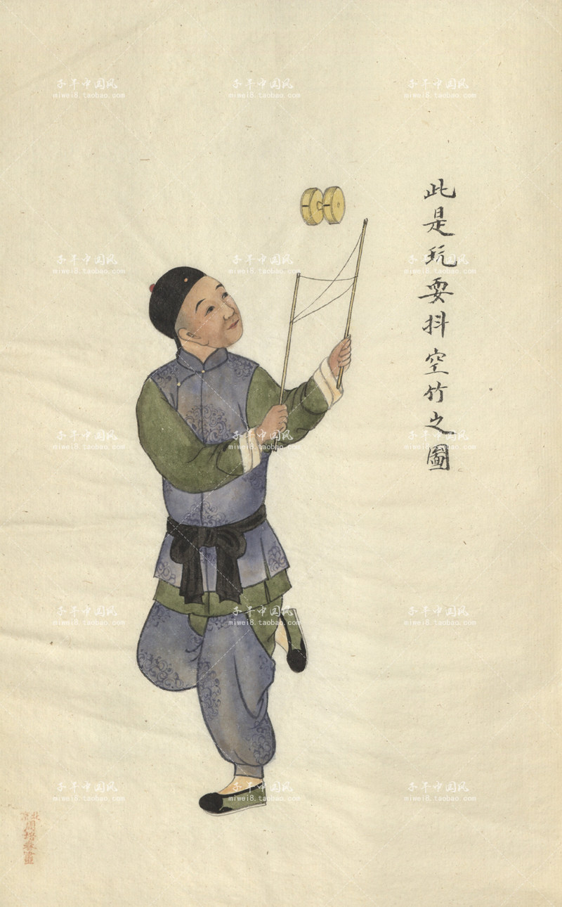 市井人物二十清末民俗画周培春工笔绘本美术设计素材