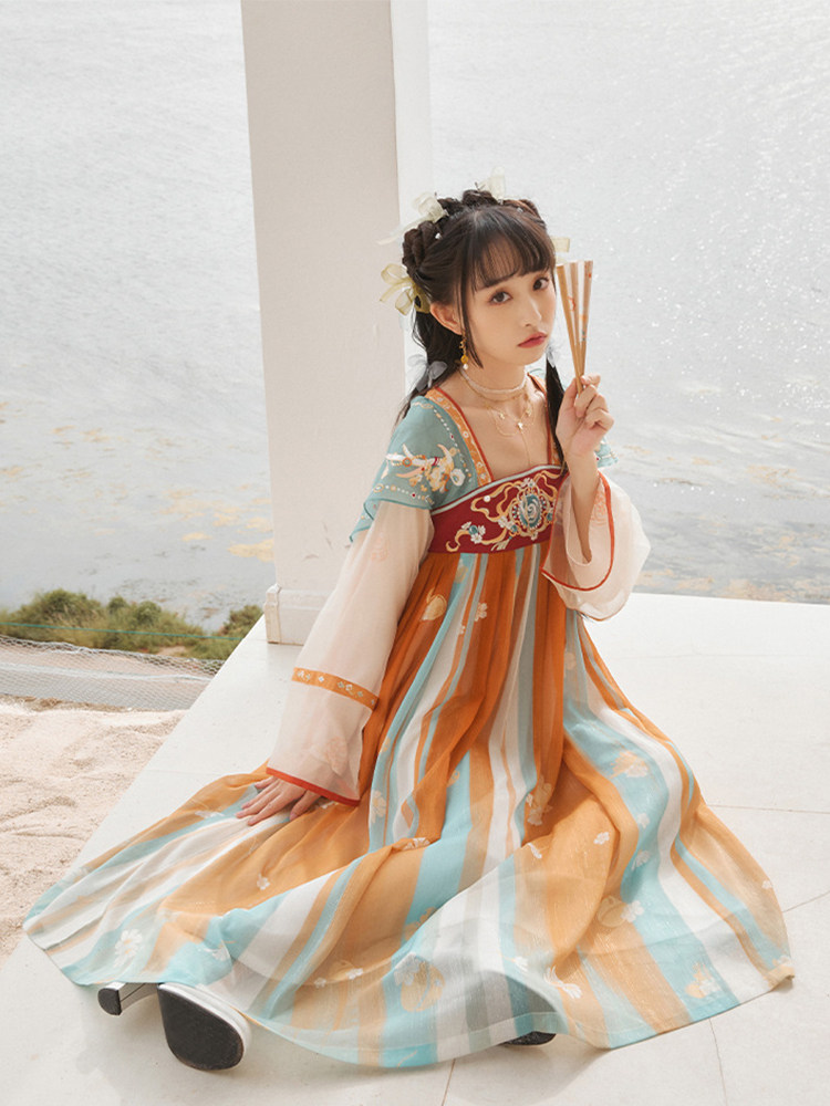 cos襦裙齐胸连衣裙神鹿遇见汉服荣耀嫦娥王者cosplay女装