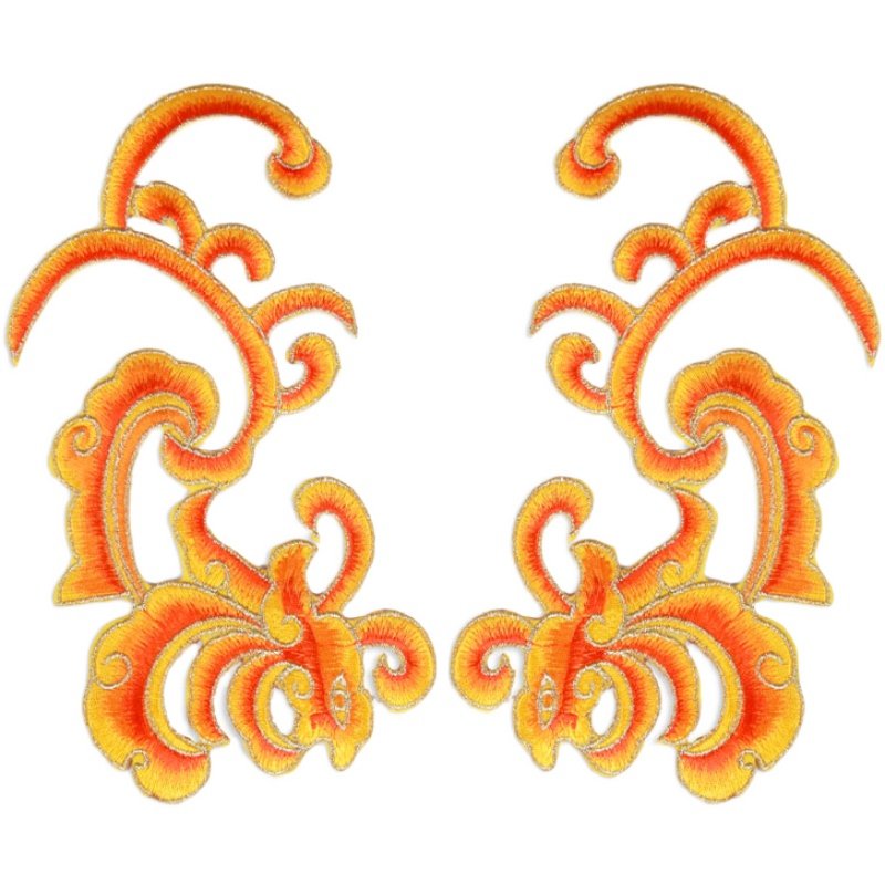 新品云纹刺绣布贴补丁戏曲演出服装饰影视古装布贴