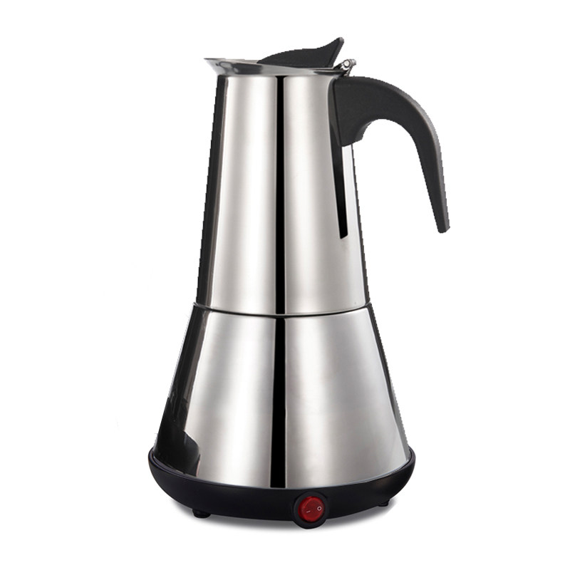 便捷式304不锈钢电动摩卡壶 插电摩卡壶家用咖啡机意式咖啡壶