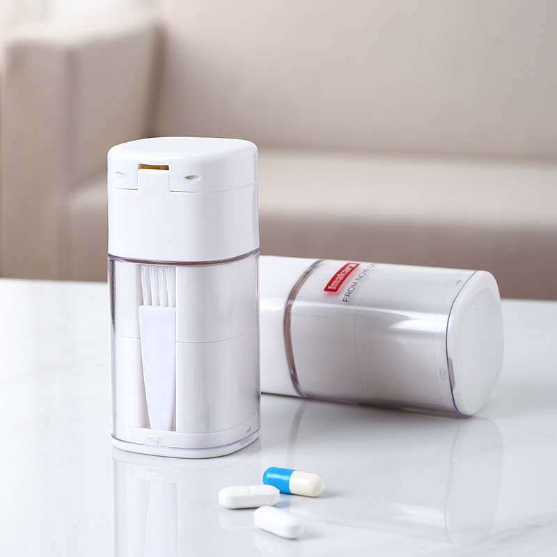 日本磨药神器五合一药盒分割胶囊颗粒剪药片粉碎分药器研磨器便携