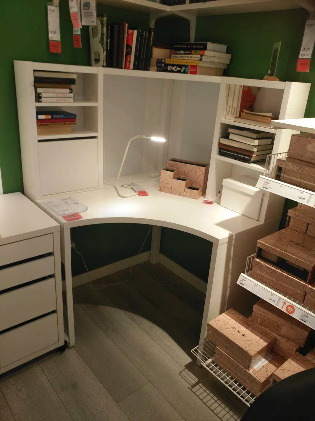 宜家国内代购米克转角工作台电脑桌墙角学习书桌电脑桌