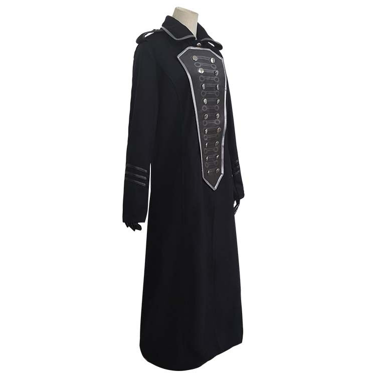 中世纪朋克狂欢女郎长蒸汽军装黑色哥特式柴油cosplay服呢子风衣