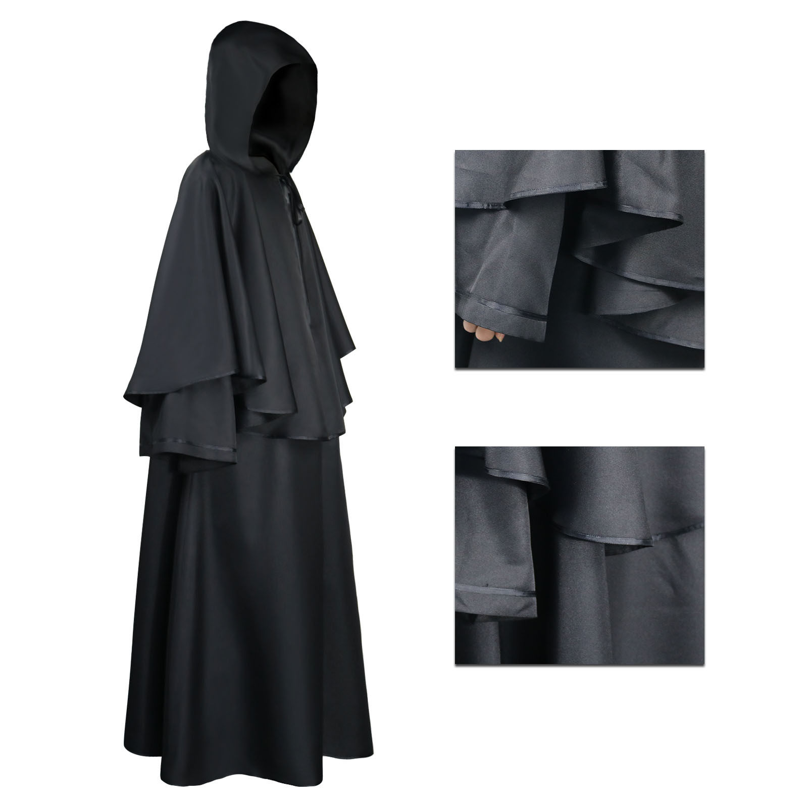 中世纪复古披风万圣节连帽长袍和尚cosplay长袖巫师cosplay男装