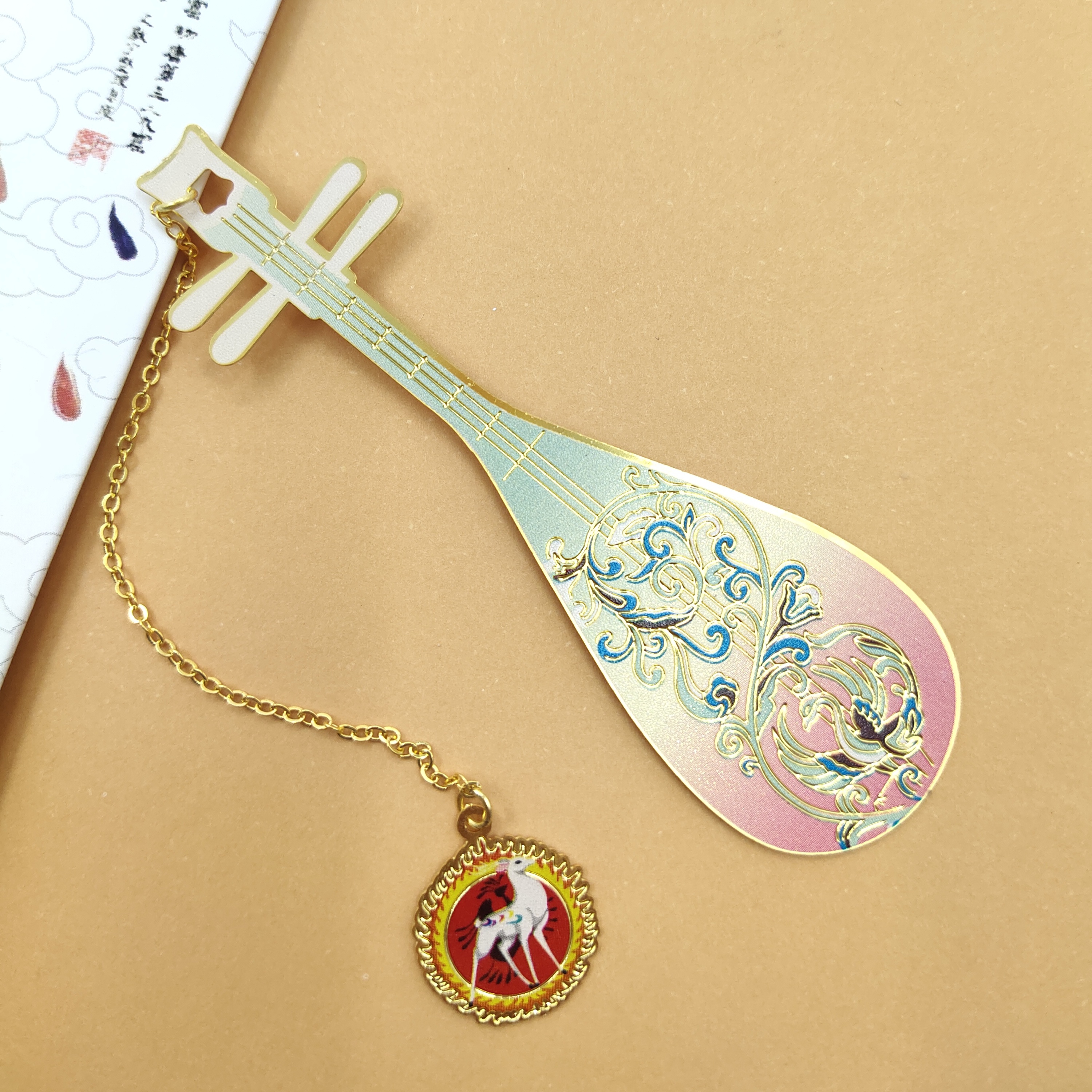 敦煌九色鹿飞天书签莫高窟文创壁画藻井金属博物馆文化创意文具