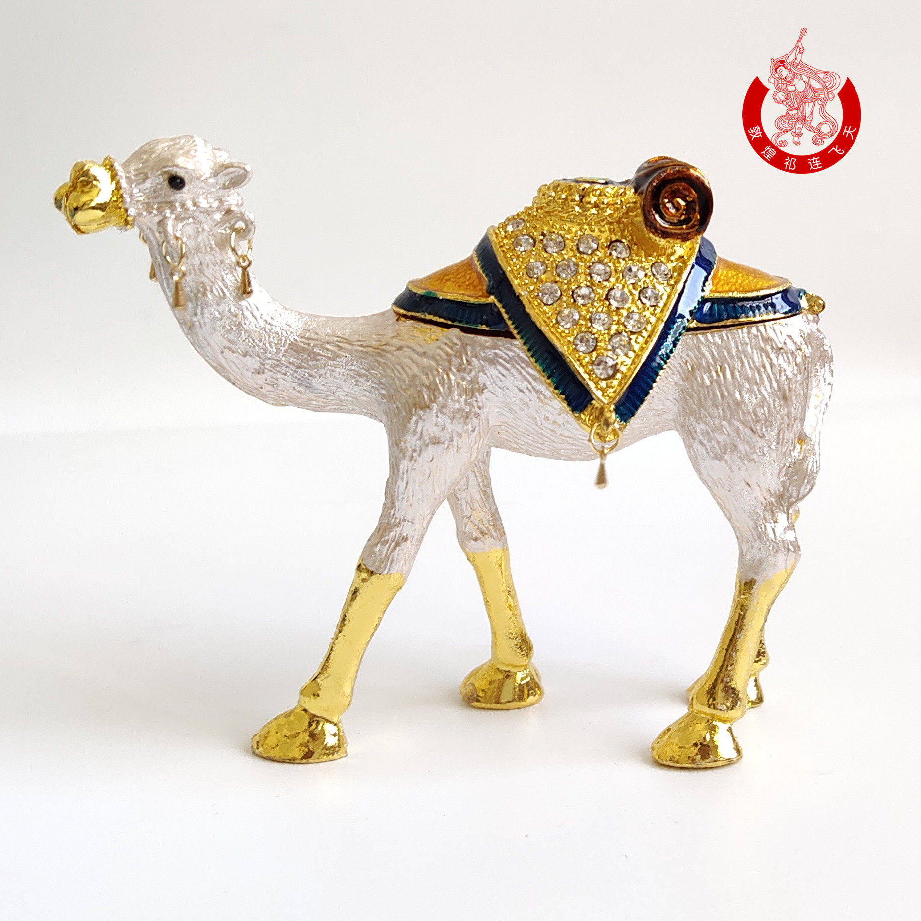 敦煌彩锡镶钻金骆驼骆驼工艺品摆件新疆俄罗斯首饰盒摆件