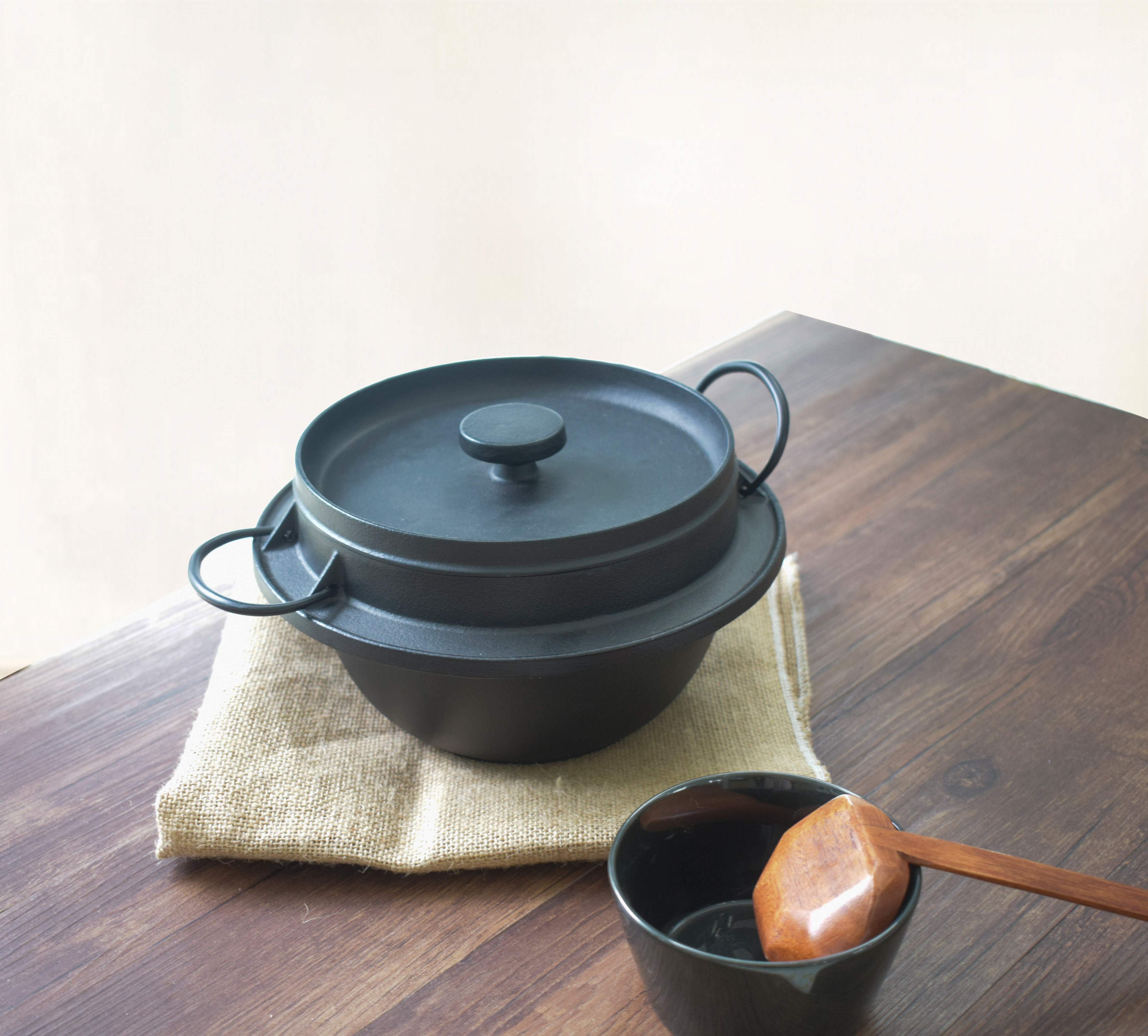 铸铁日本代购南部铁器深型米饭饭锅生铁炖汤汤锅汤锅