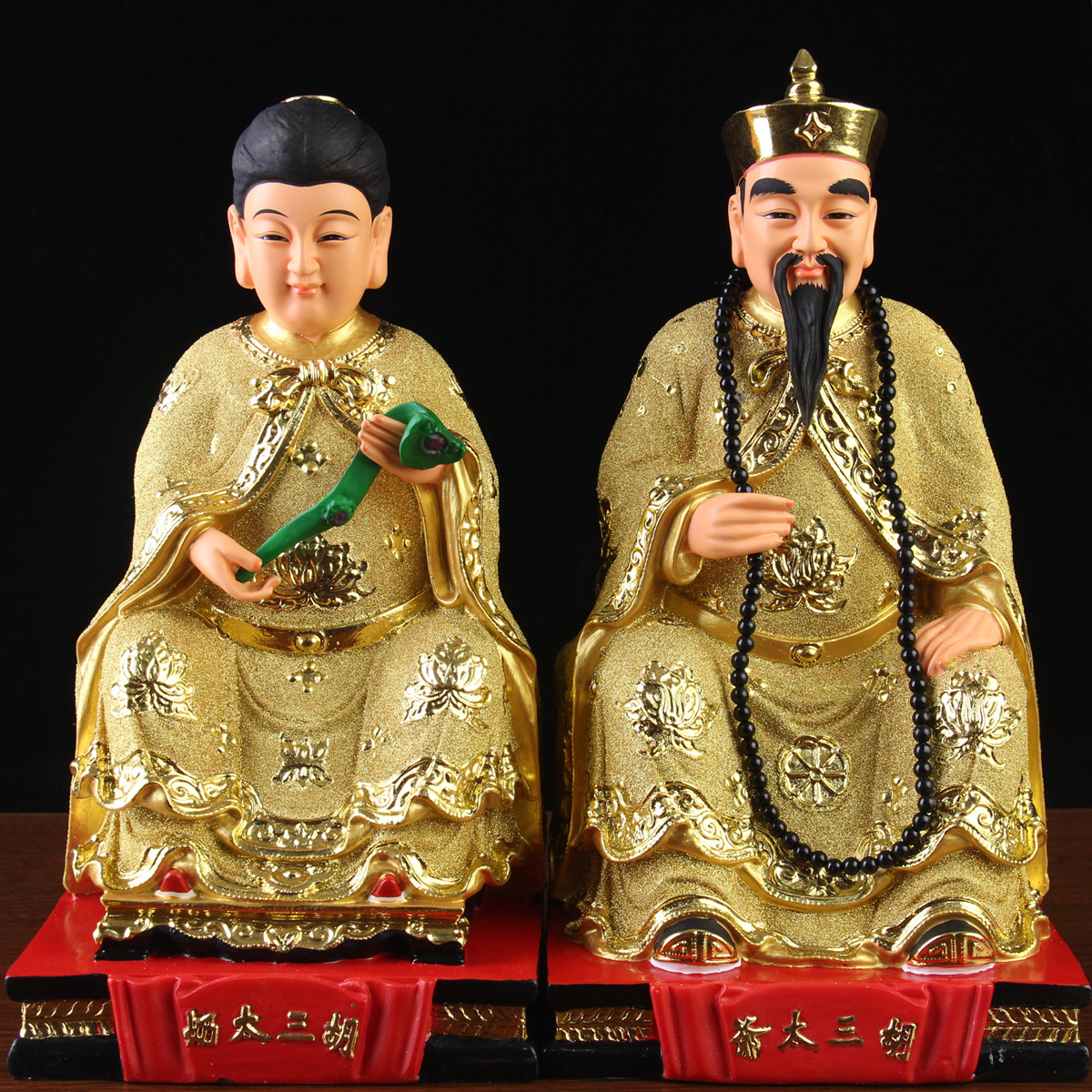 胡三太爷胡三太奶像保家仙供奉镇宅树脂佛像神像狐仙像12/16英寸