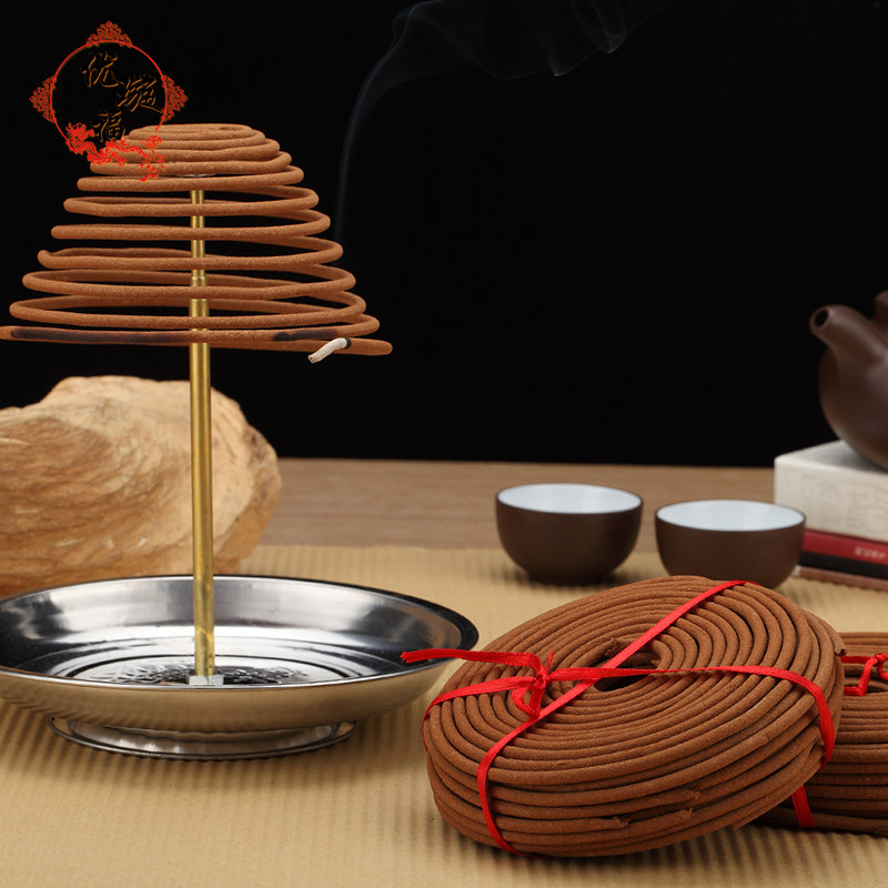 供佛礼佛香财神观音香家居薰香沉檀艾盘香烧香拜佛塔香崖柏木环香