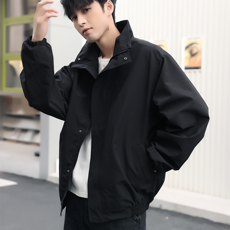 夏季男士立领外套日系宽松薄款防晒服2022年春秋款休闲百搭夹克潮