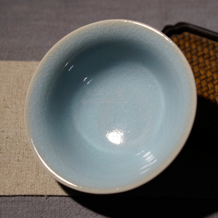 汝州原产地大观汝瓷茶具 小茶碗 一级品 朱家汝窑朱法喜 玛瑙入釉