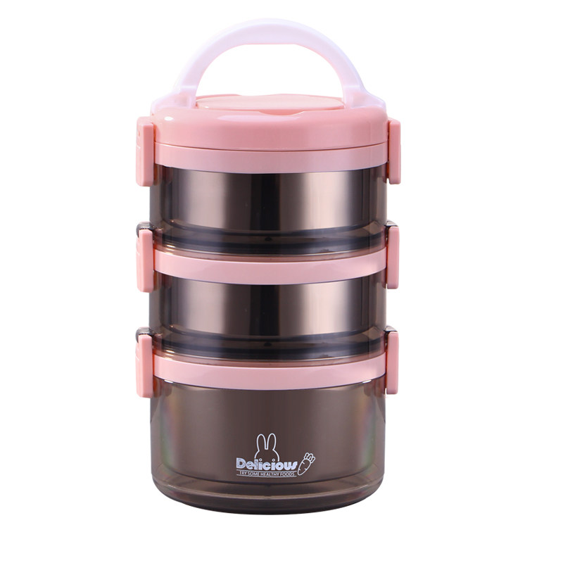 微波炉加热四层保温饭盒不锈钢上班族大号轻便可爱饭盒