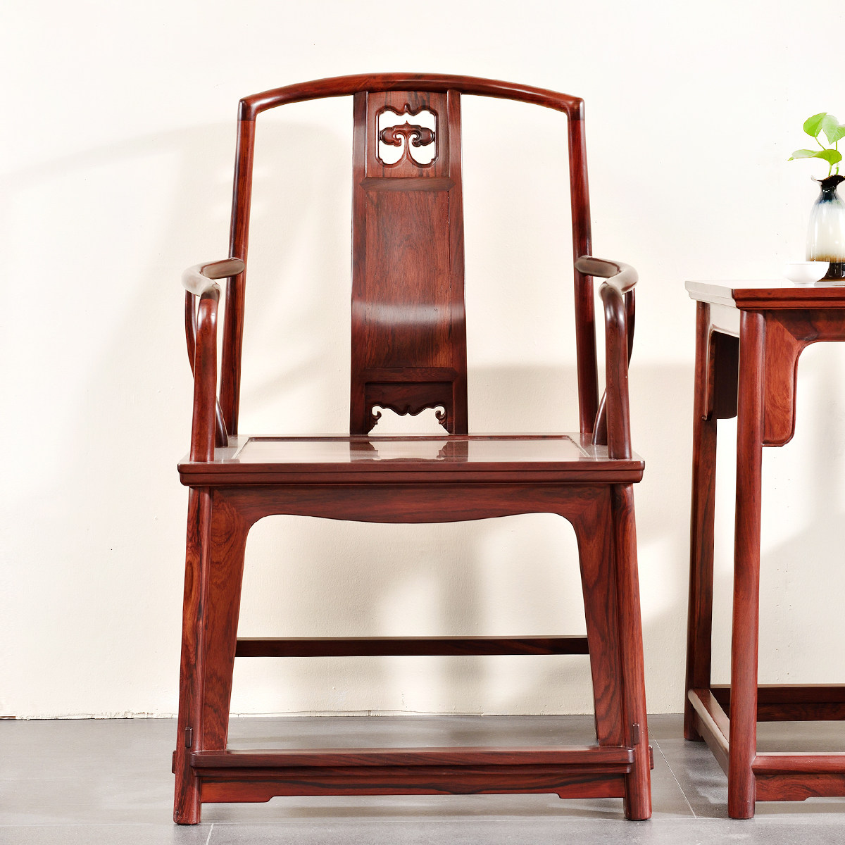 红木南宫圈椅三件件套组合缅甸红酸枝休闲椅奥氏圈椅
