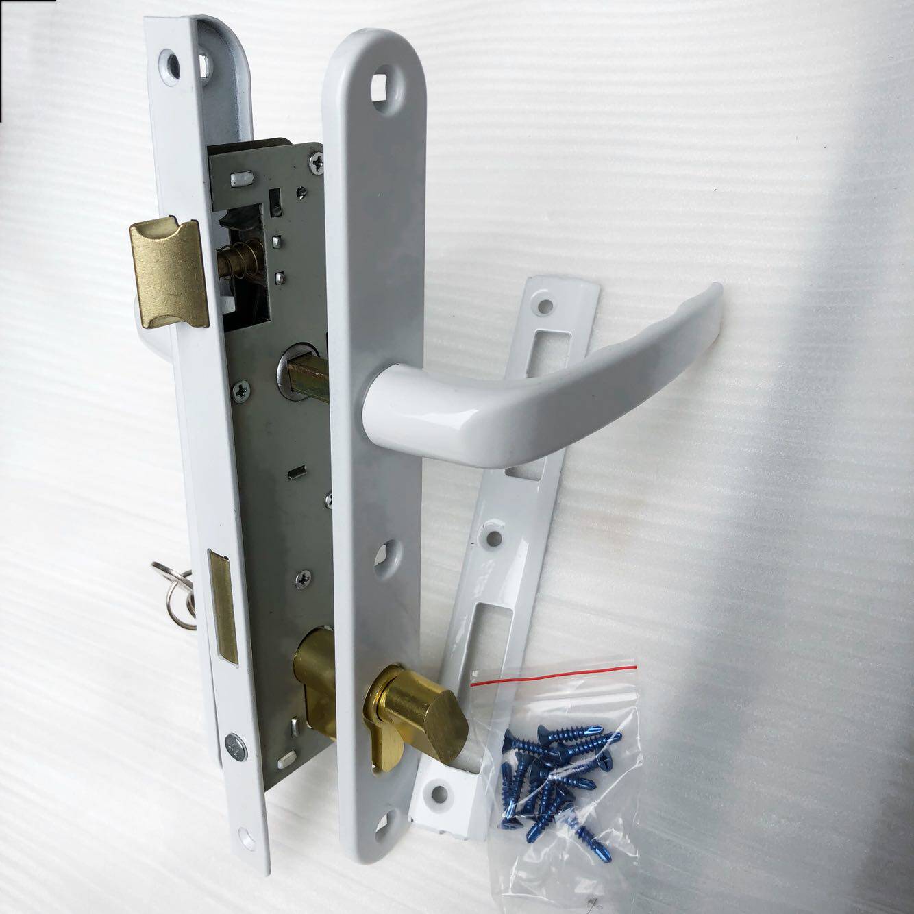 塑钢门门锁塑钢8525老式通用型把手室内室内门开门机械门锁