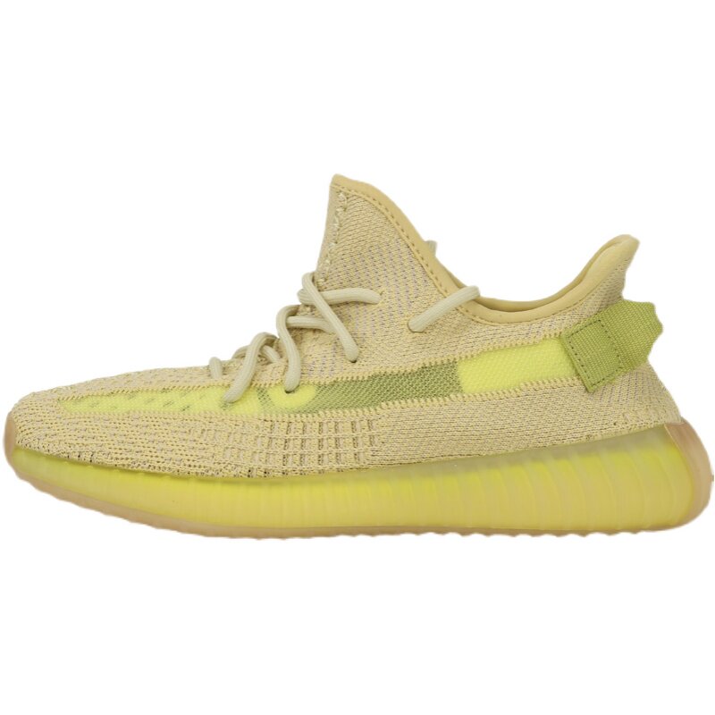 正品椰子牛鞋350v2亚麻麻黄布浅淡色侧透亚洲网面鞋