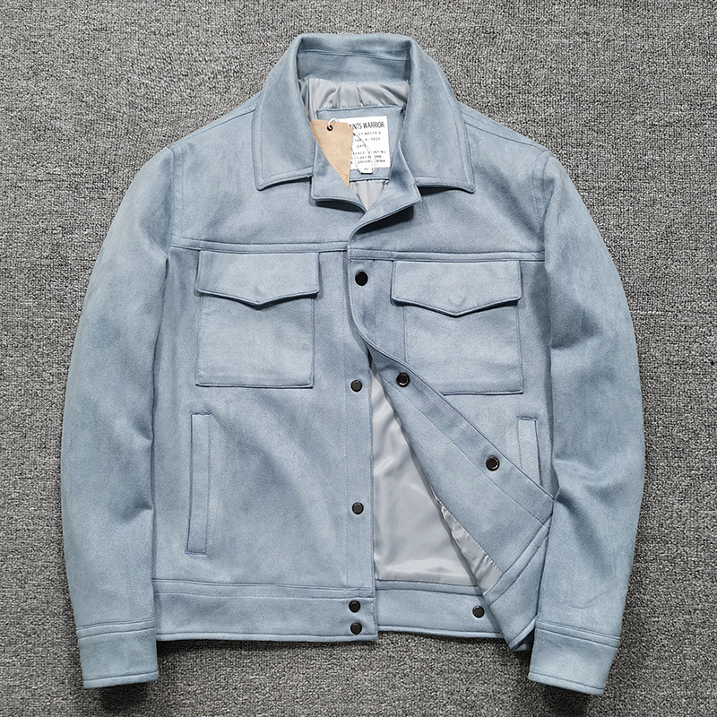 这质感太帅了！1000+ 秋装百搭麂皮绒男士翻领休闲夹克鹿皮绒外套