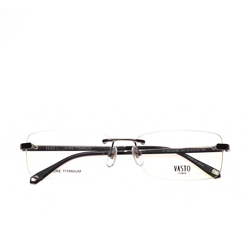日本进口vasto华斯度无框眼镜架纯钛商务近视镜架眼镜架