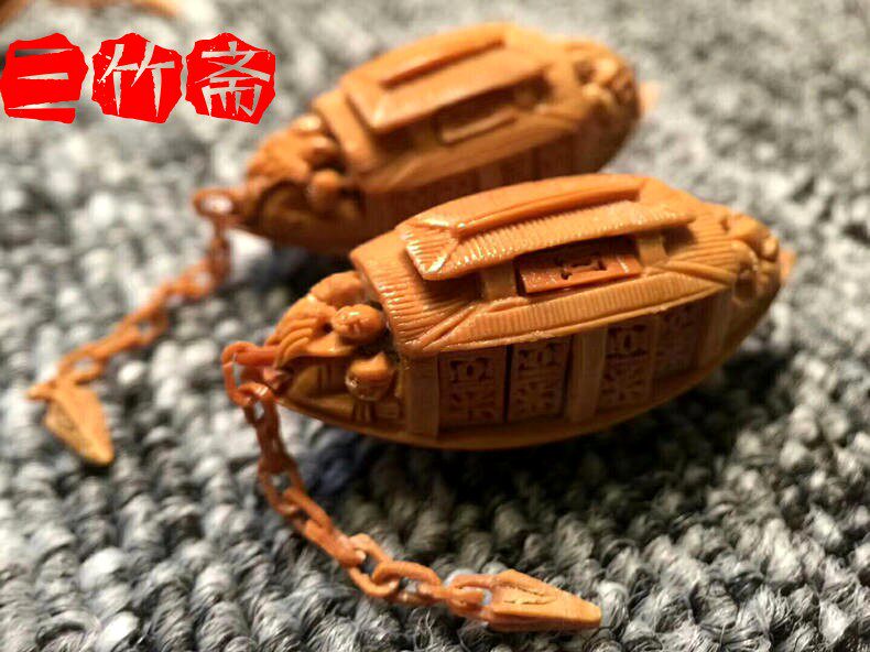 核舟记橄榄核一帆风顺小船橄榄胡手工雕刻核雕核舟记镂空透雕单籽