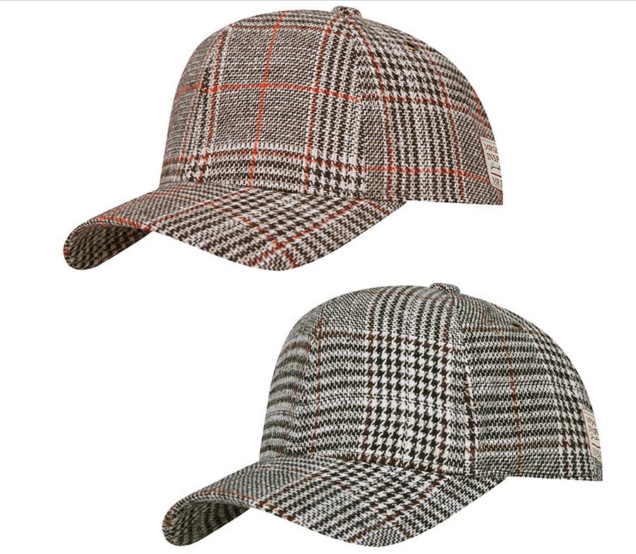 韩国代购hatson正品帽子韩版休闲格子棒球帽男女帽子