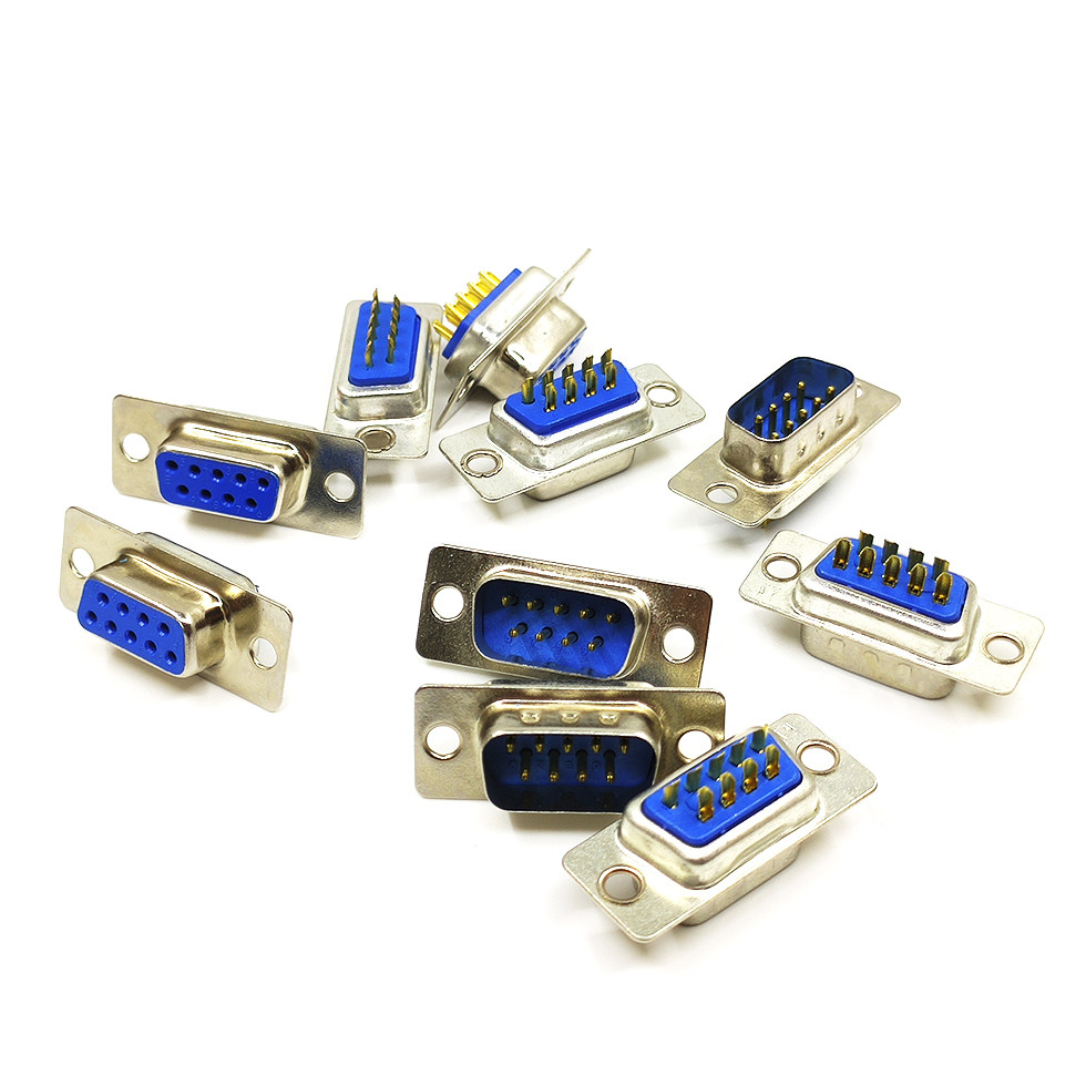 接头串口口头db9焊接插头9针接线端子rs232com连接器