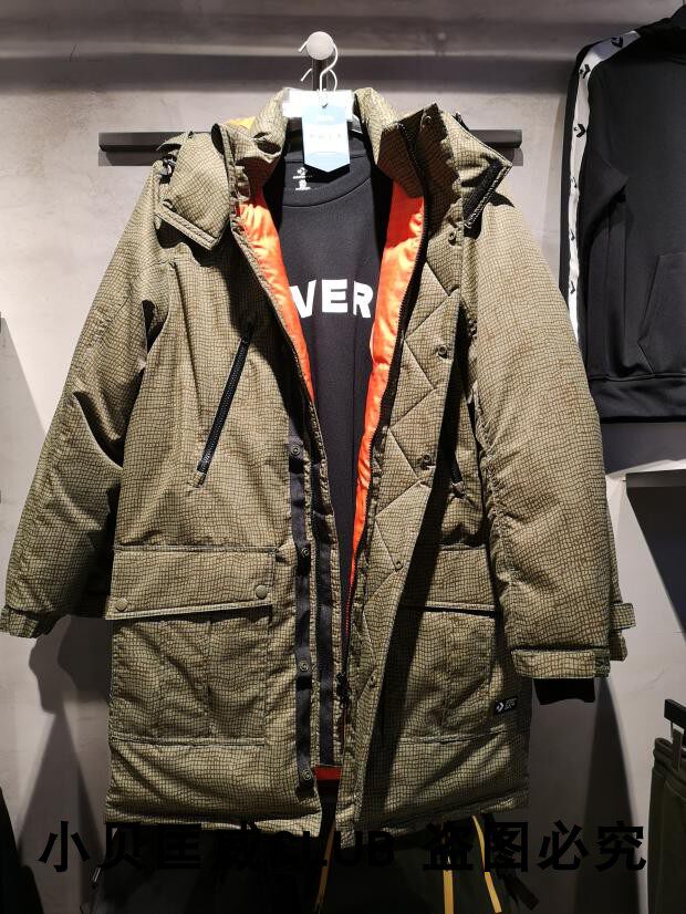 正品匡威converse专柜男款中长保暖连帽羽绒服10007260-a01运动羽绒服