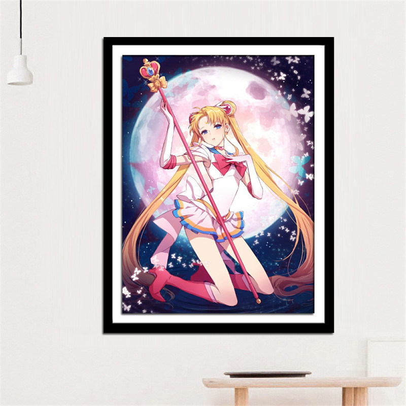 钻石画满钻卡卡通动漫美少女战士水兵客厅儿童卧室十字绣套件