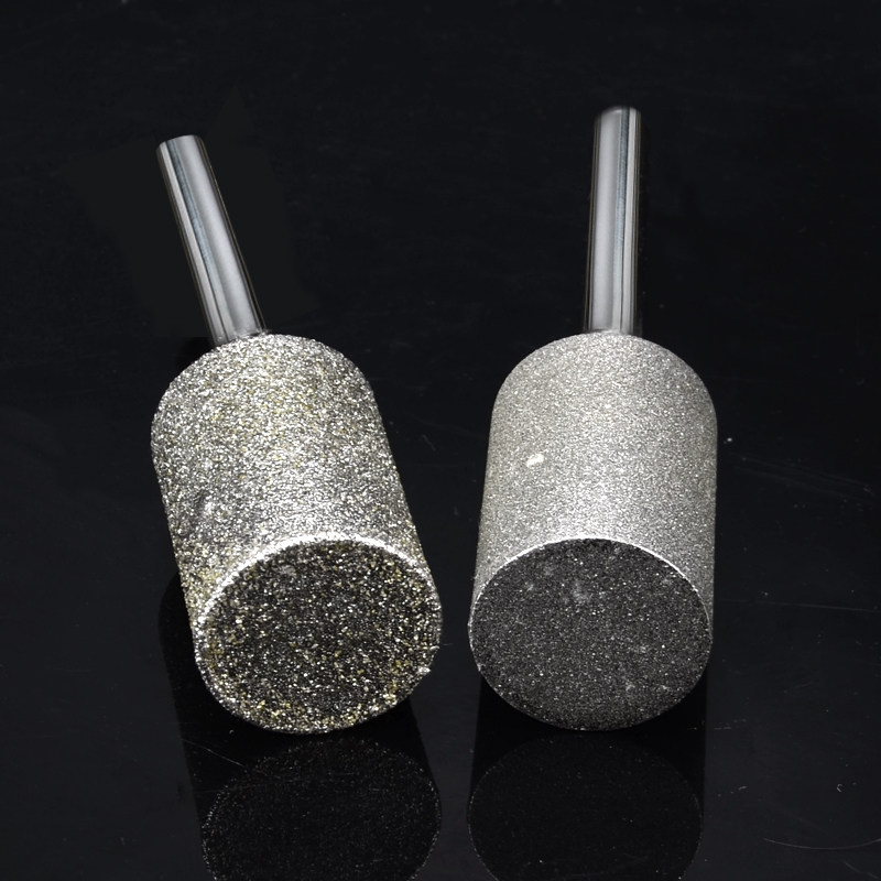 金刚石磨头圆柱6mm柄粗细砂金刚砂磨棒蜜蜡玛瑙琥珀翡翠原石去皮