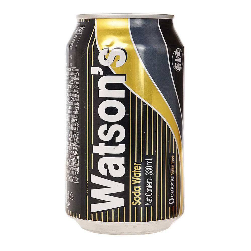 watsons屈臣氏原味苏打水330ml24听罐装整箱特价饮用水
