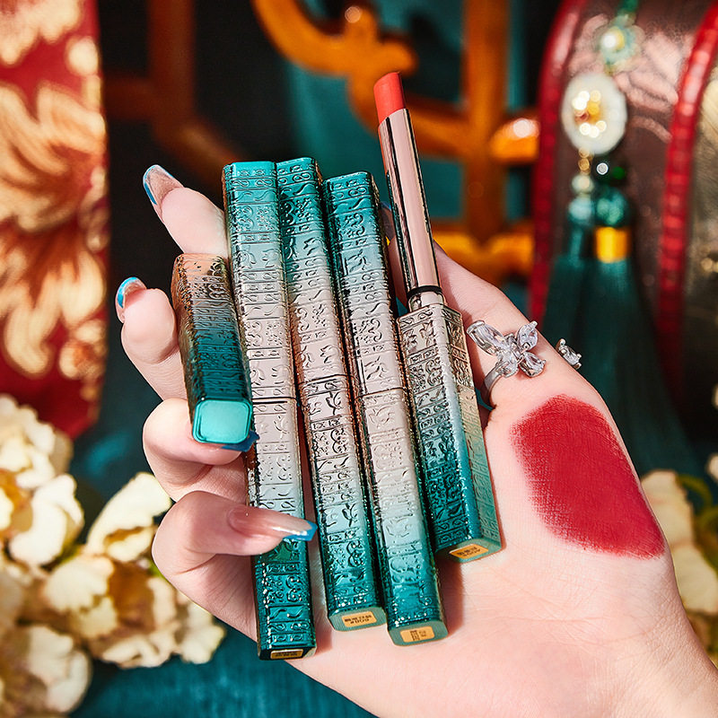 口红国潮琳妆丝滑小方管口浮雕国风滋润持久唇彩