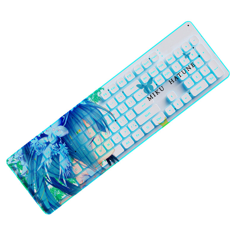 发光miku动漫定制朋克复古机械键盘背光游戏动漫3c周边