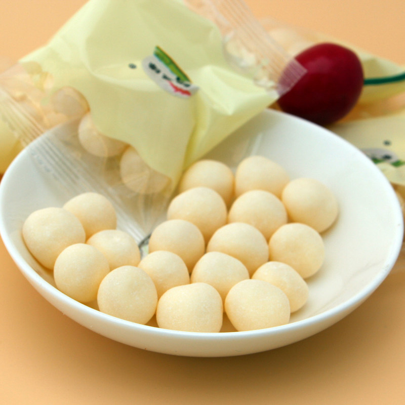 新疆特产浓香奶豆疙瘩奶宝儿童休闲零食225克酸甜夹心奶球小馒头