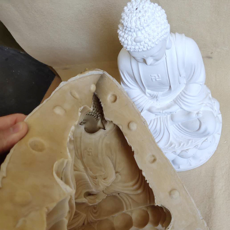 模具石膏31cm20cm大号传统释迦摩尼如来佛脱模白模填色