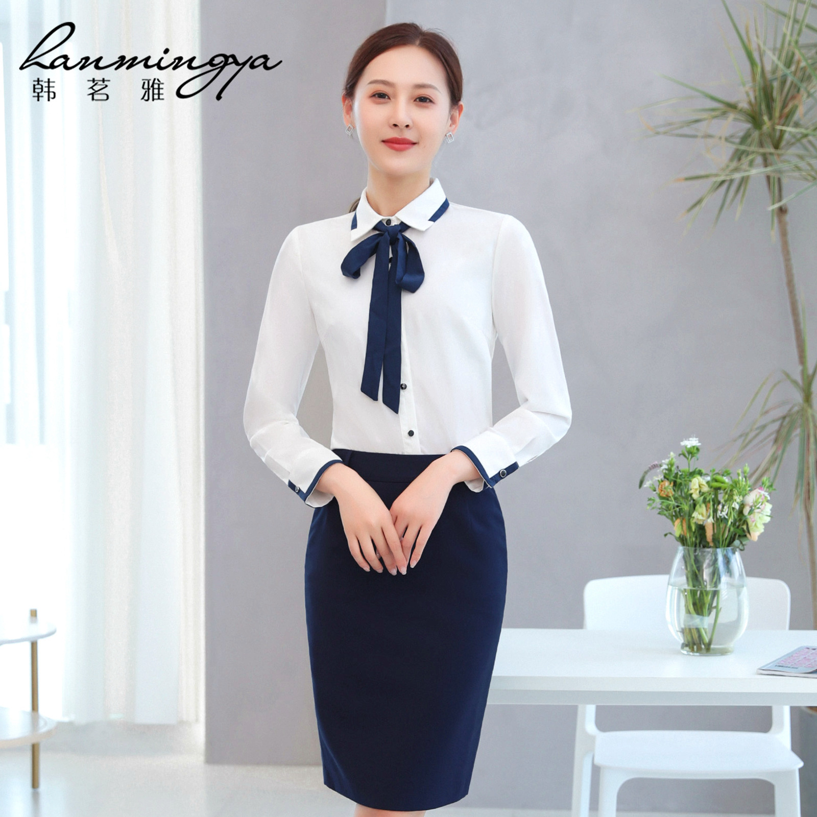韩茗雅职业套装套裙时尚气质幼师教师工作服职业女裙套装