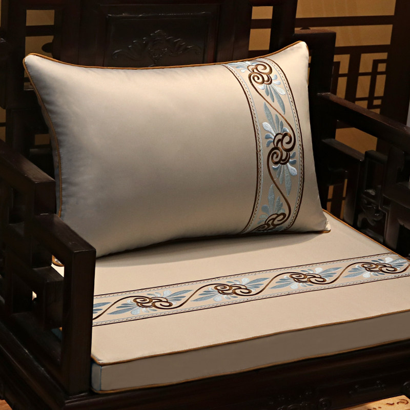 中式实木圈椅定做全套靠垫罗汉红木飘窗靠背沙发垫