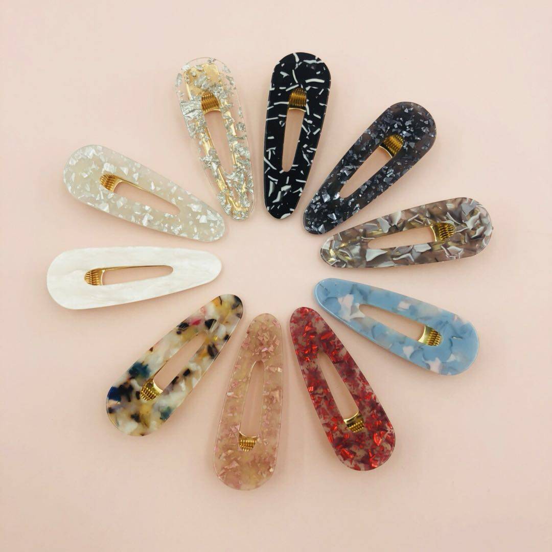 韩国ins时尚彩色醋酸少女鸭嘴发夹日系甜美发饰