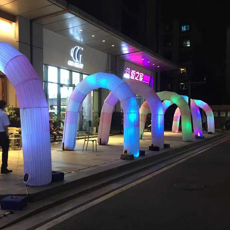 充气加厚发光拱门led七彩变色彩虹网红打卡拱门