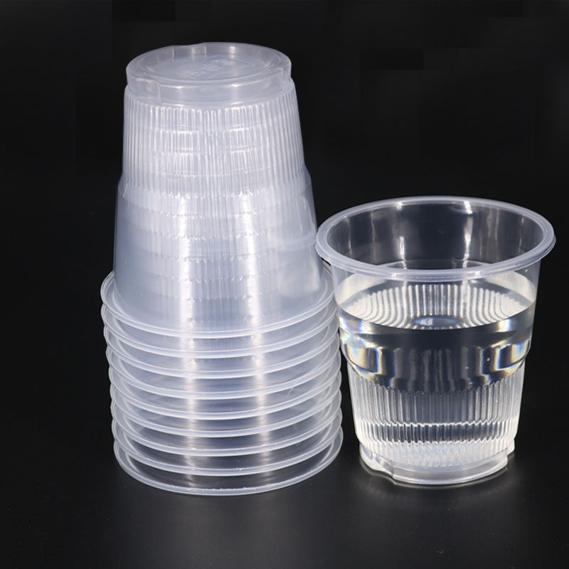 塑杯胶杯透明一次性水杯加厚家用加厚型茶杯125只塑杯