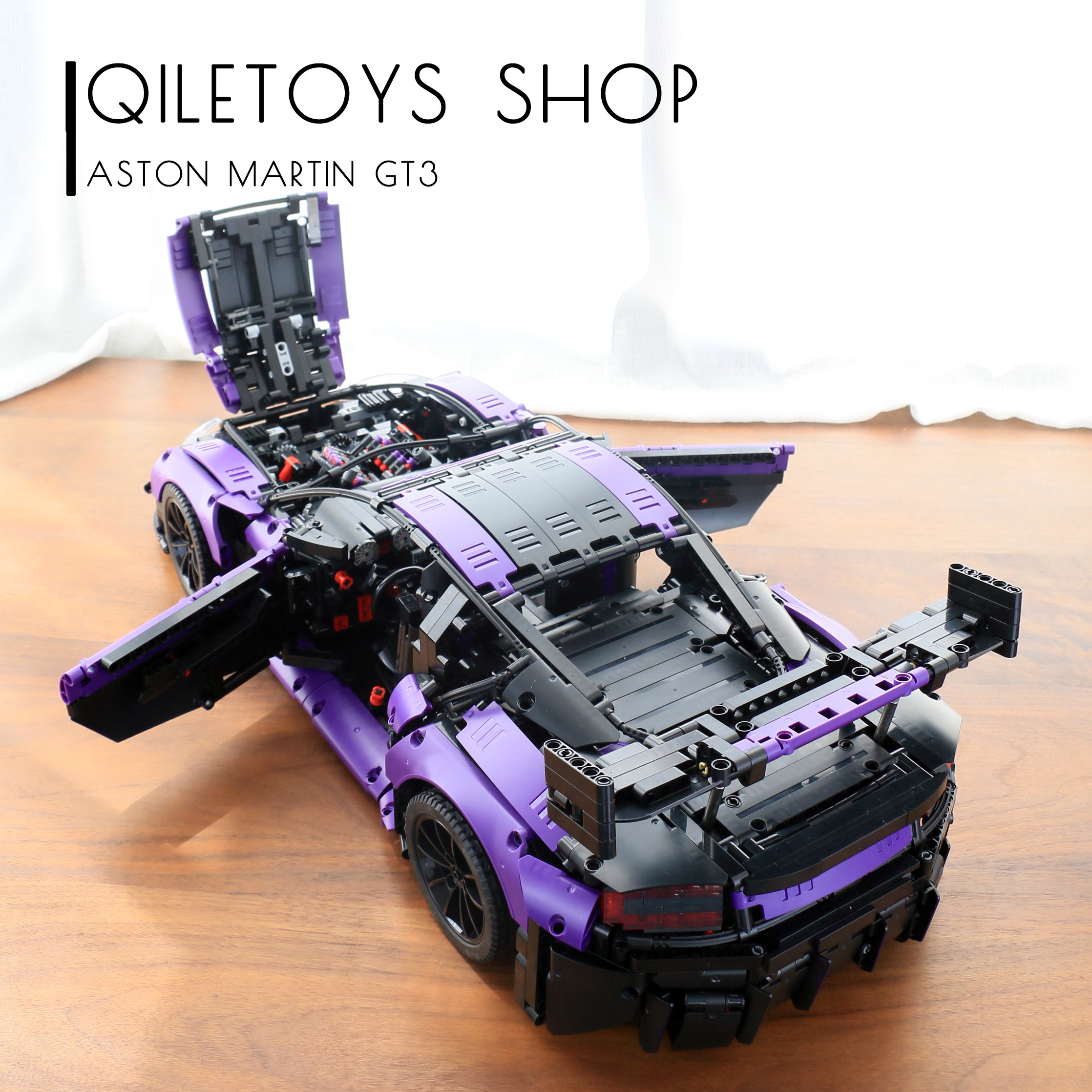 乐高阿斯顿马丁gt3跑车moc8780高难度成年拼装积木男孩塑料积木
